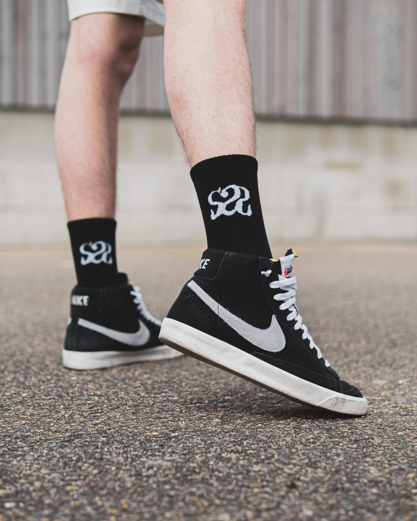 Chaussettes noires S2S Logo