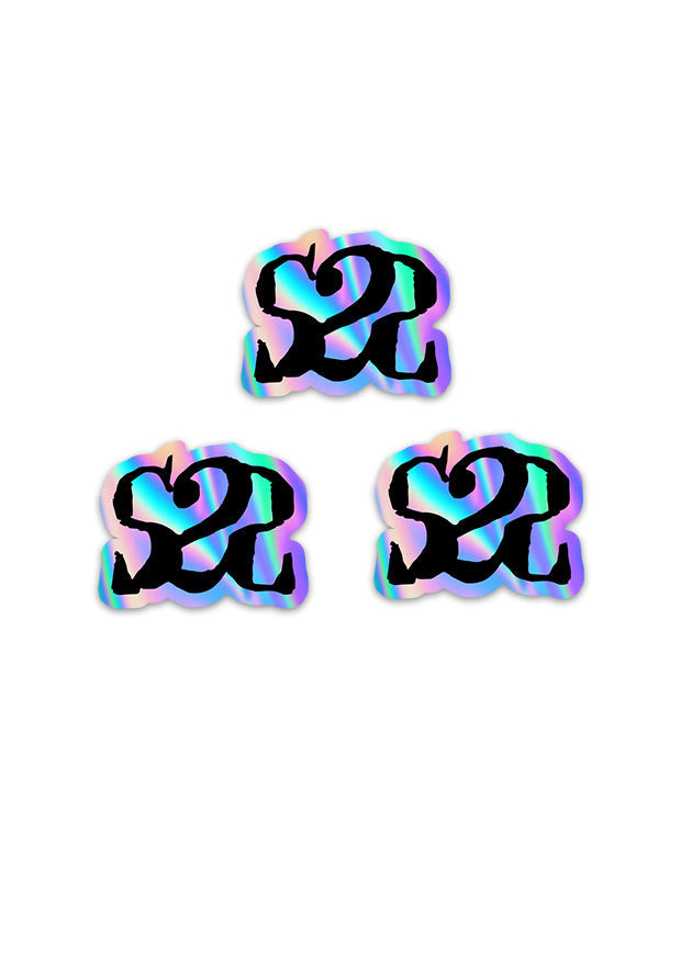 Lot 3 Stickers logo Holographiques